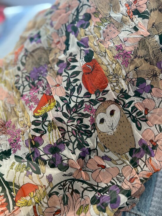 Rare NWT Anthropologie The Marais printed owl chiffon boho maxi dress size s - Picture 5 of 5